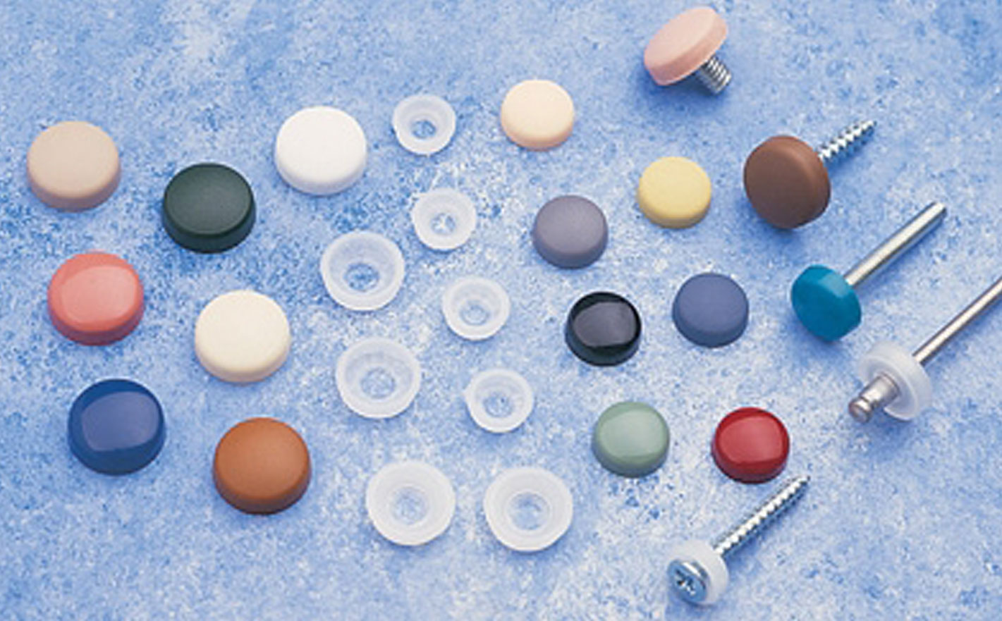 LARGE ALUMINIUM GREY SNAP ON DOME SCREW COVER CAPS WITH WASHER MED SMALL 